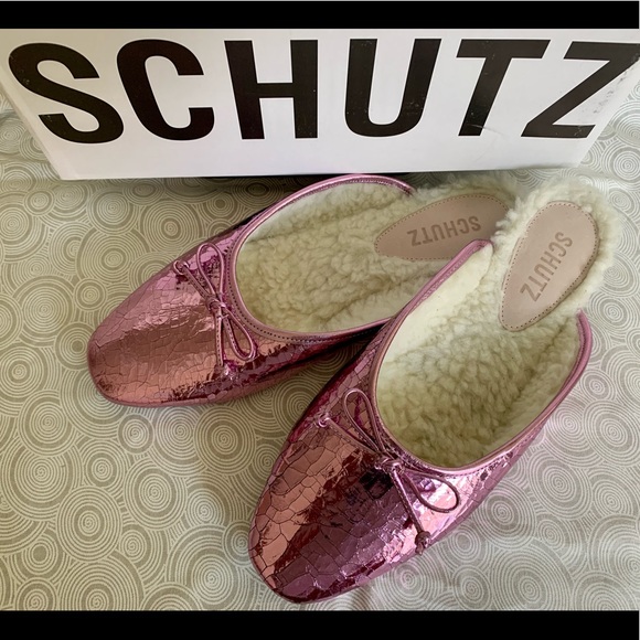 NIB Schutz ‘Evelin’ Metallic Pink Mule 8.5 - Picture 2 of 10